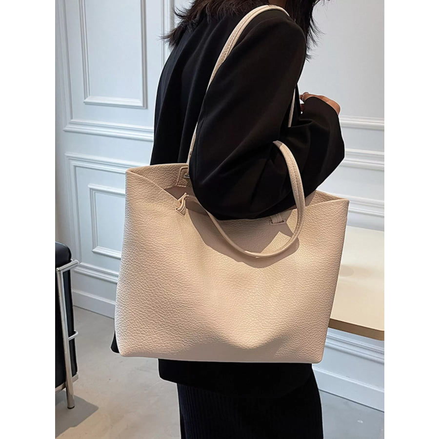 Large Capacity Shoulder Bag Beige / One Size Apparel and Accessories