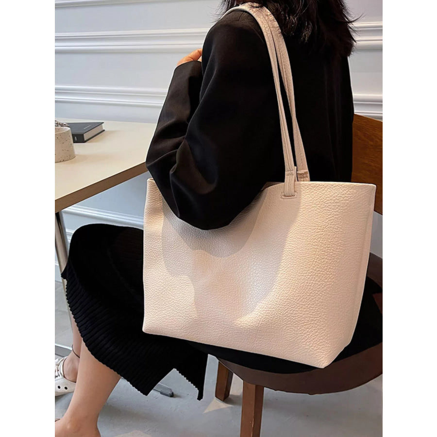 Large Capacity Shoulder Bag Beige / One Size Apparel and Accessories