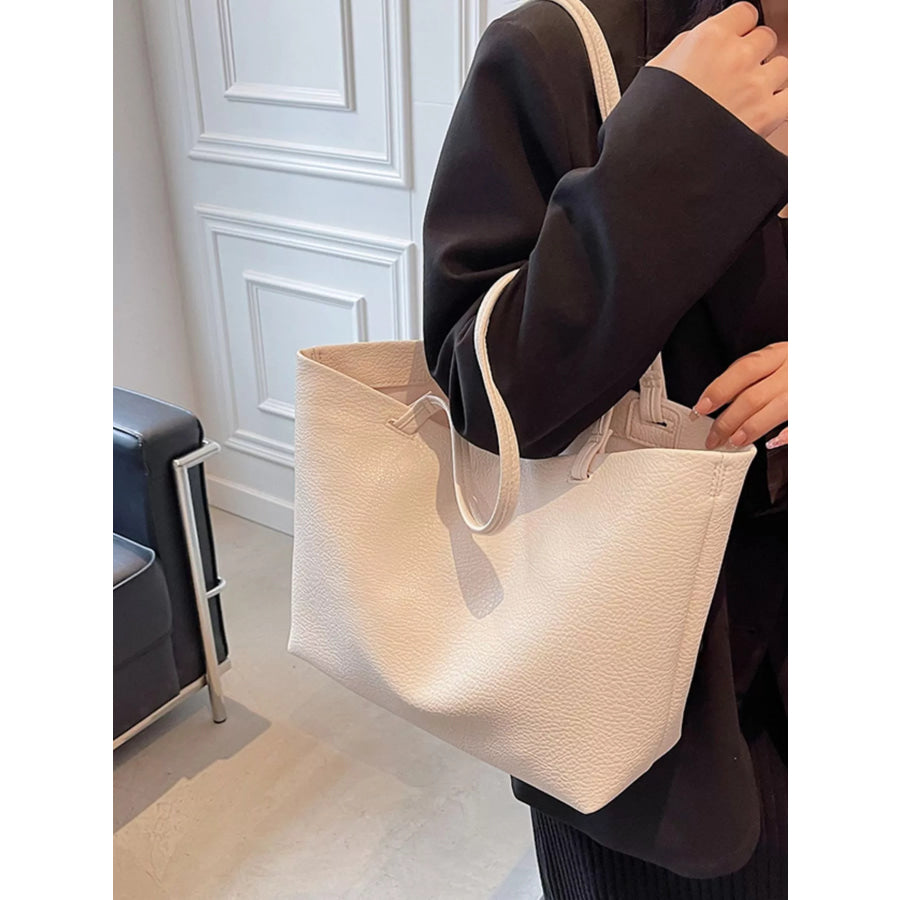 Large Capacity Shoulder Bag Beige / One Size Apparel and Accessories
