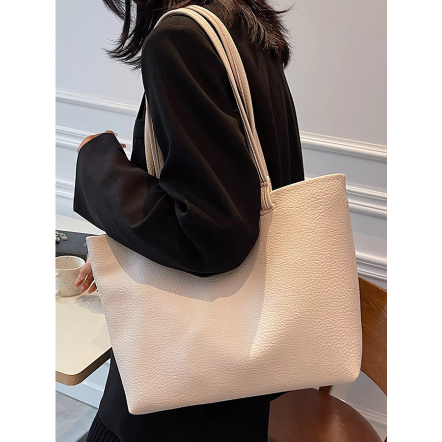Large Capacity Shoulder Bag Beige / One Size Apparel and Accessories