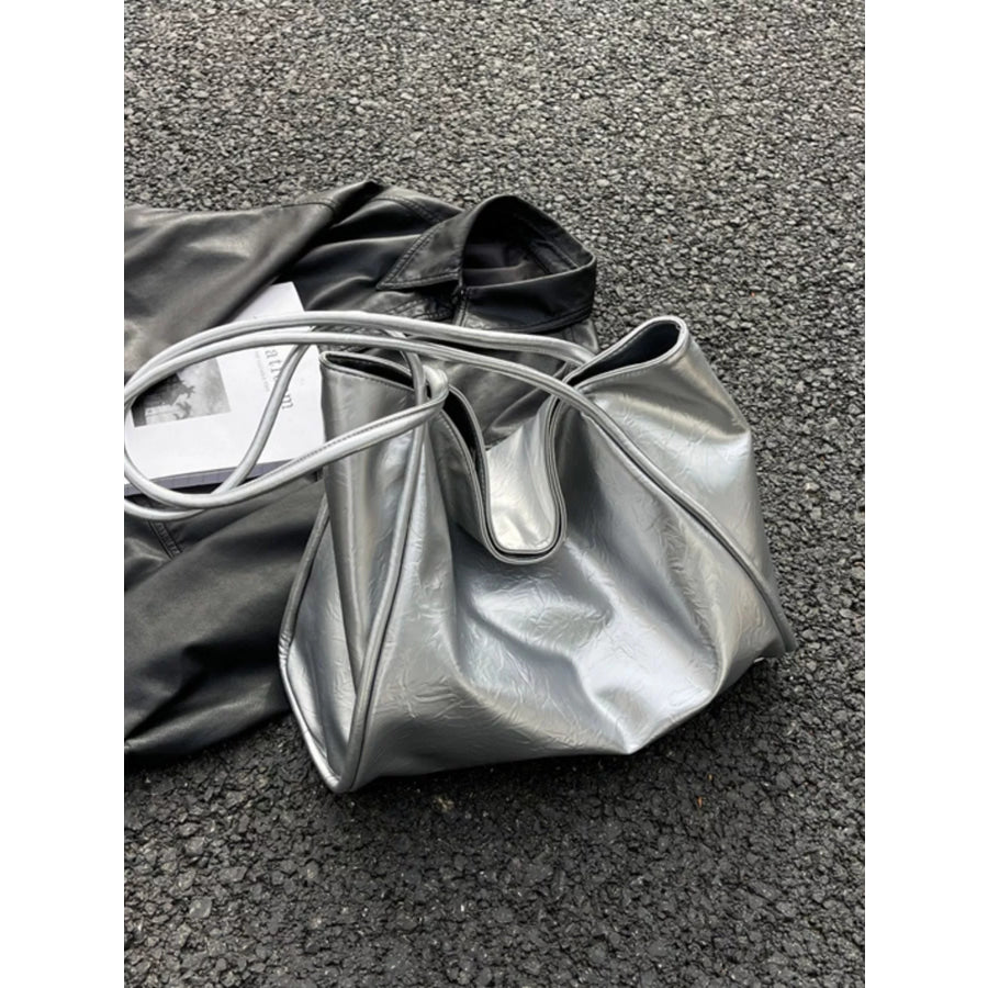 Large Capacity Shoulder Bag Silver / One Size Apparel and Accessories