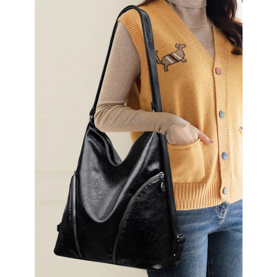 Large PU Leather Hobo Tote Bag Apparel and Accessories