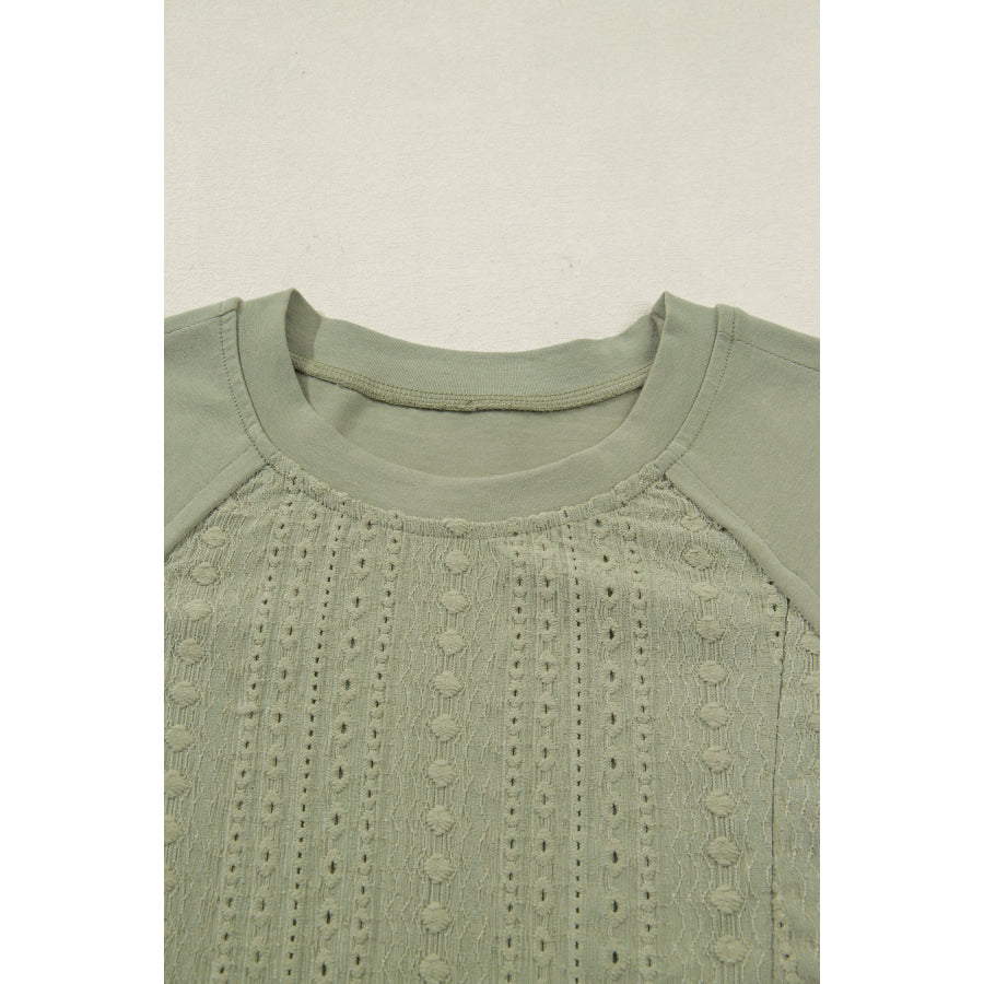 Laurel Green Jacquard Frilled Ruffled Long Sleeve Mini Dress Dresses/Mini Dresses