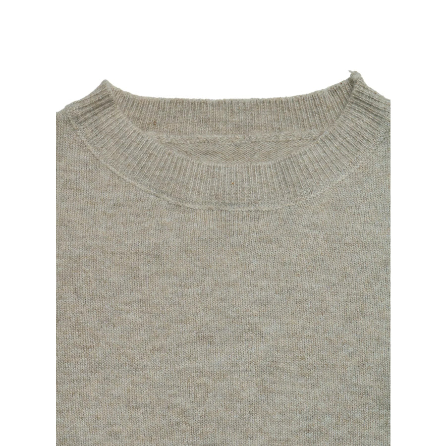 Layered Lace Hem Crew Neck Sweater Apparel and Accessories