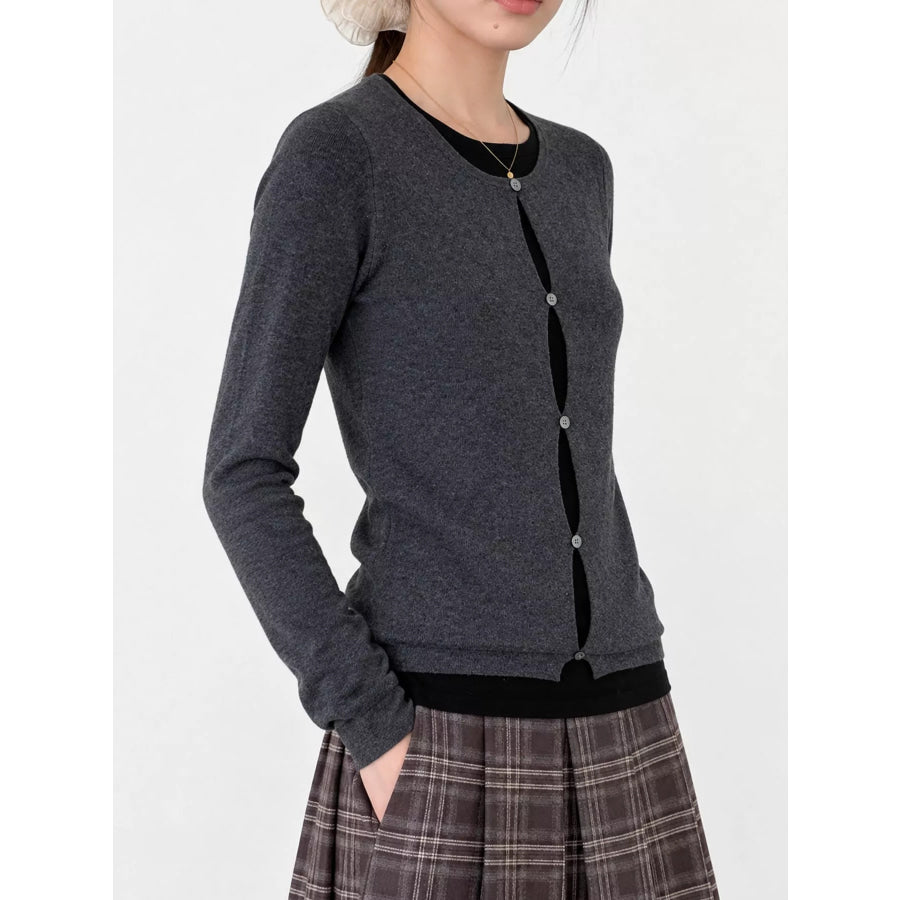 Layered Look Long Sleeve Knit Top Apparel and Accessories
