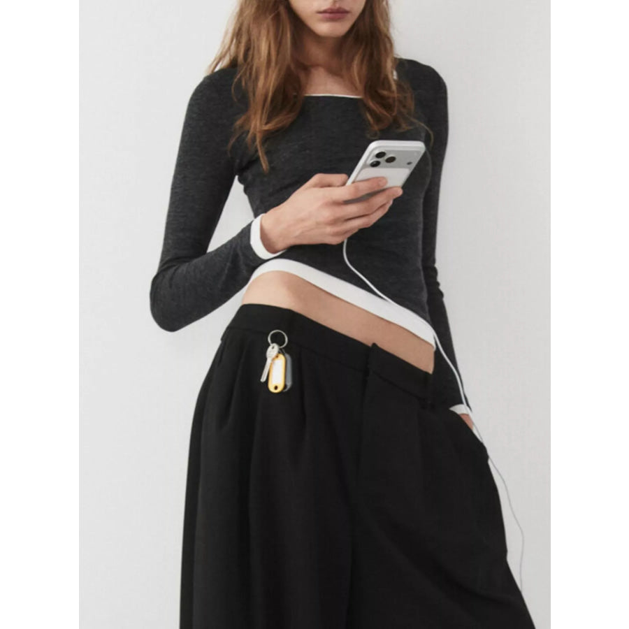 Layered Look Long-Sleeve Slim-Fit T-Shirt Apparel and Accessories