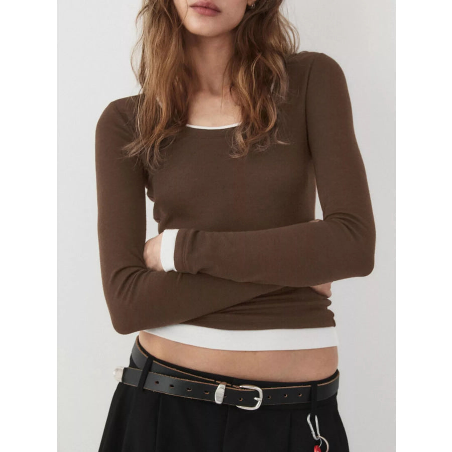 Layered Look Long-Sleeve Slim-Fit T-Shirt Apparel and Accessories