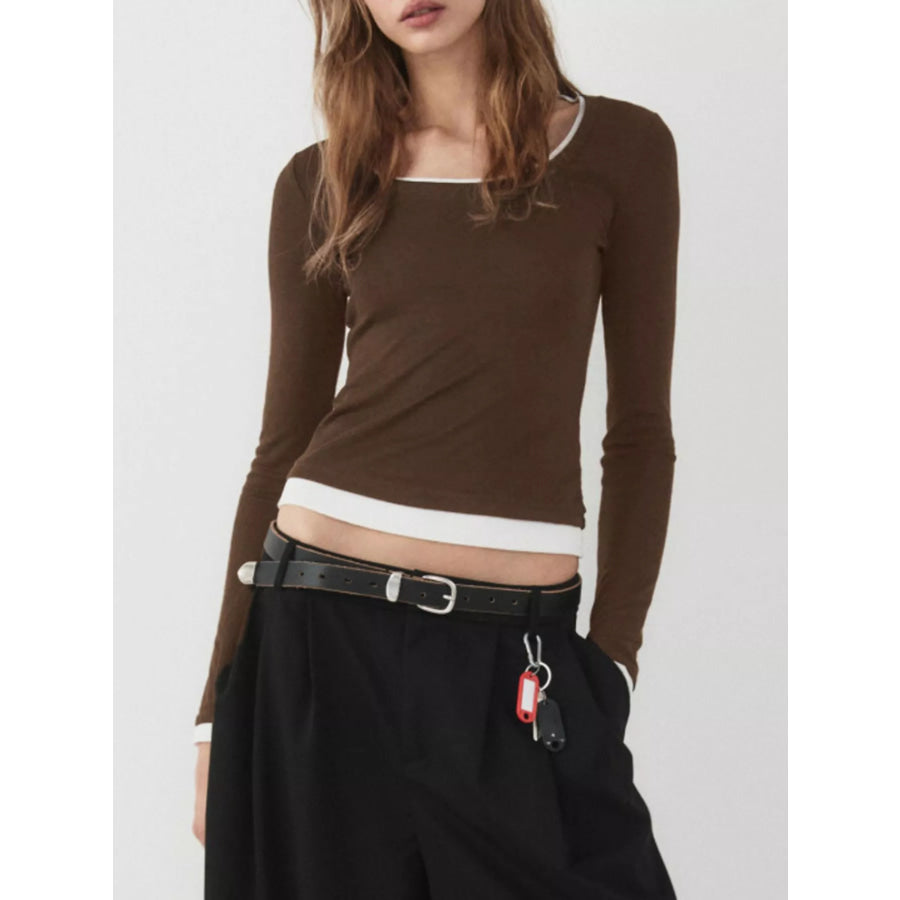 Layered Look Long-Sleeve Slim-Fit T-Shirt Apparel and Accessories