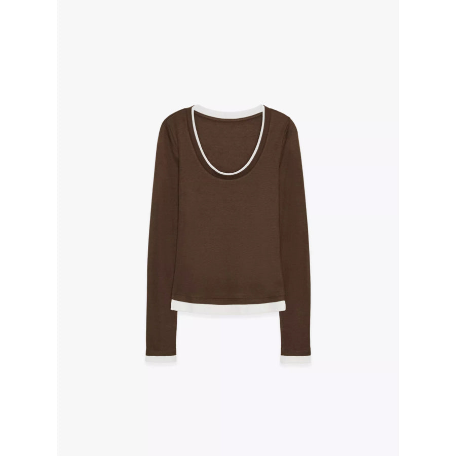 Layered Look Long-Sleeve Slim-Fit T-Shirt Apparel and Accessories