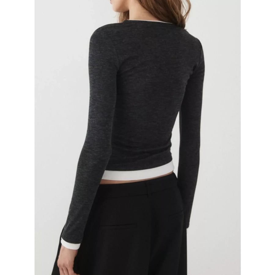 Layered Look Long-Sleeve Slim-Fit T-Shirt Apparel and Accessories