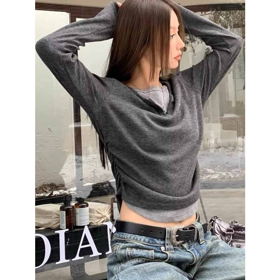Layered Look Long Sleeve T-Shirt Apparel and Accessories