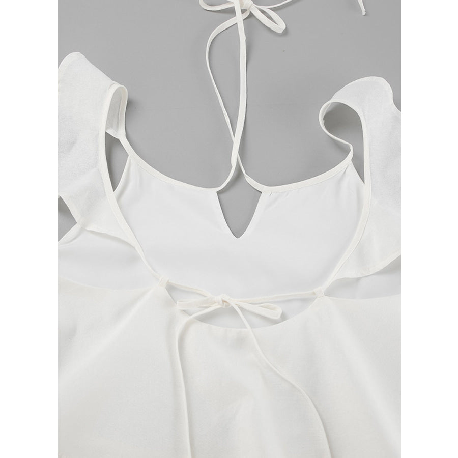 Layered Ruffled Cami and Pants Set Apparel and Accessories