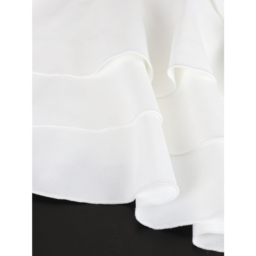 Layered Ruffled Hem Mini Dress Apparel and Accessories