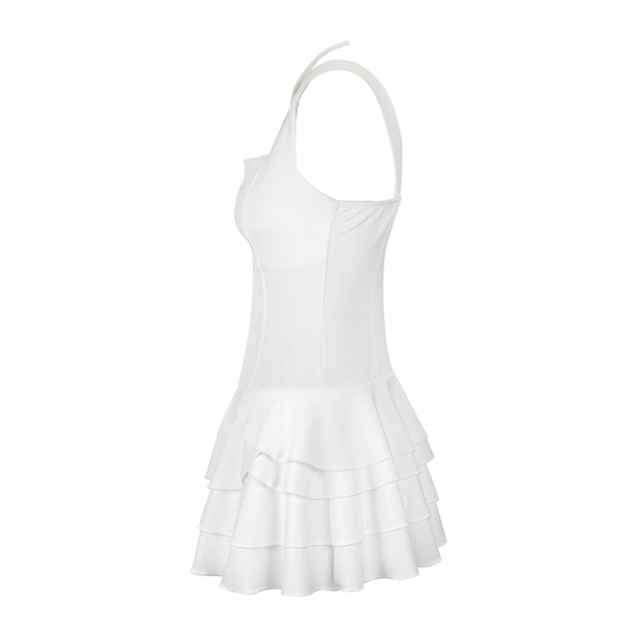 Layered Ruffled Hem Mini Dress Apparel and Accessories