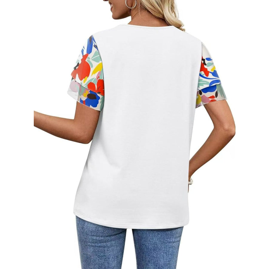 Layered Short Sleeve Round Neck T-Shirt Apparel and Accessories