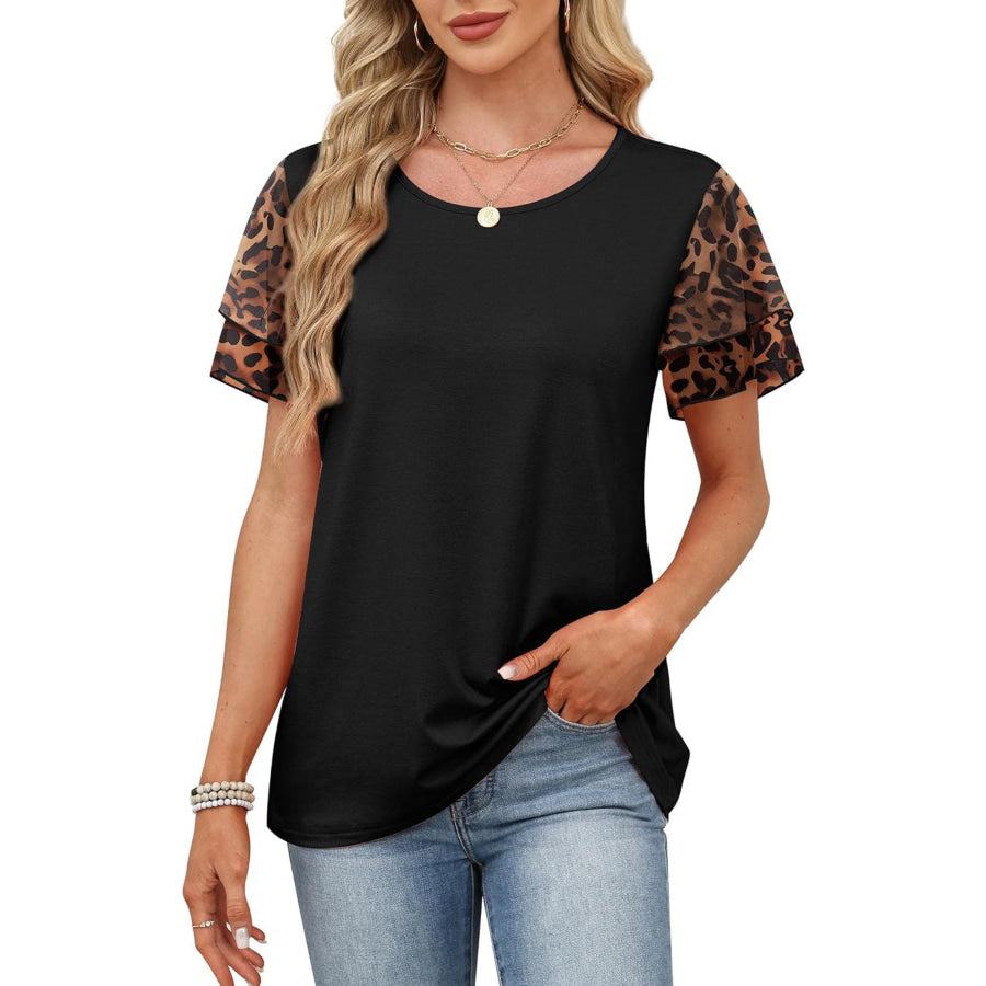 Layered Short Sleeve Round Neck T-Shirt Apparel and Accessories