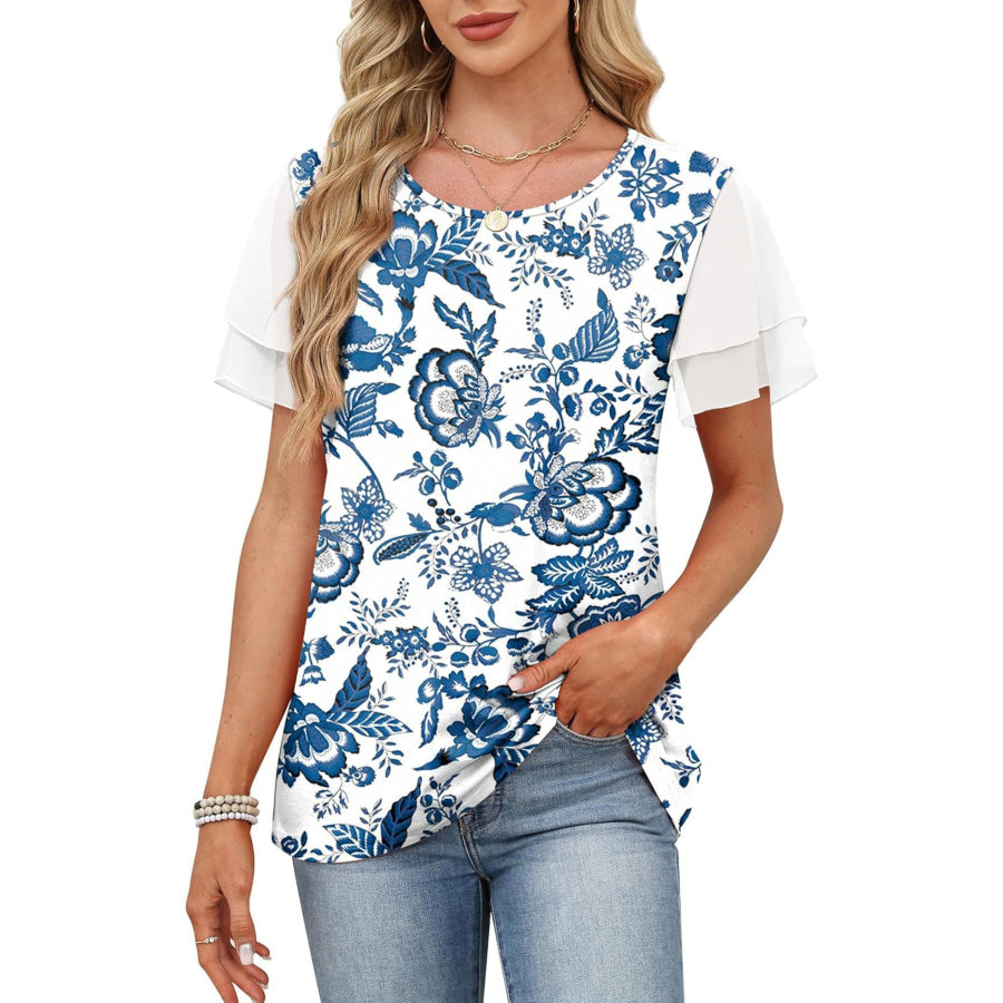 Layered Short Sleeve Round Neck T-Shirt Apparel and Accessories