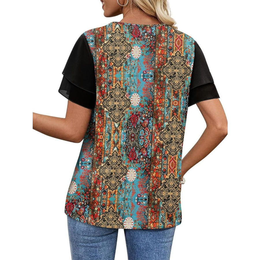 Layered Short Sleeve Round Neck T-Shirt Apparel and Accessories