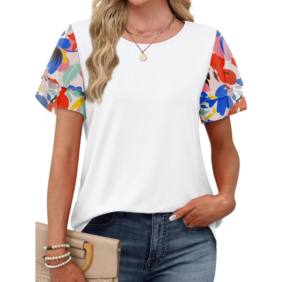 Layered Short Sleeve Round Neck T-Shirt Apparel and Accessories