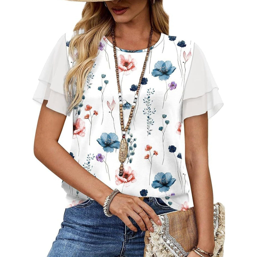 Layered Short Sleeve Round Neck T-Shirt Apparel and Accessories