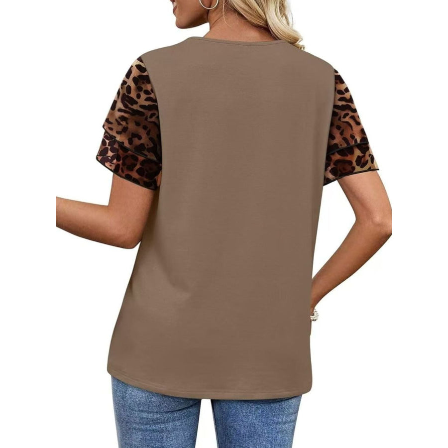 Layered Short Sleeve Round Neck T-Shirt Apparel and Accessories