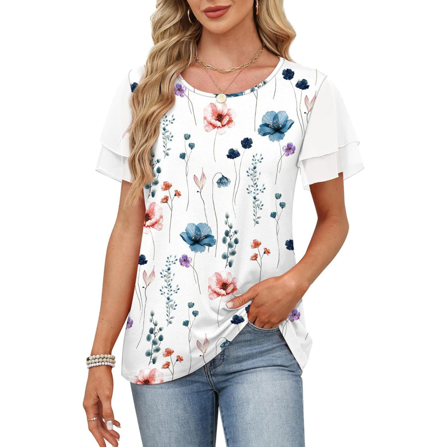 Layered Short Sleeve Round Neck T-Shirt Apparel and Accessories