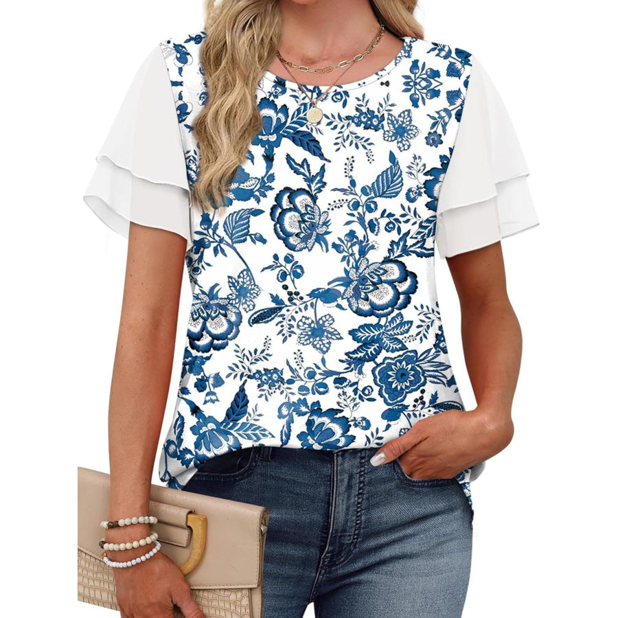 Layered Short Sleeve Round Neck T-Shirt Apparel and Accessories