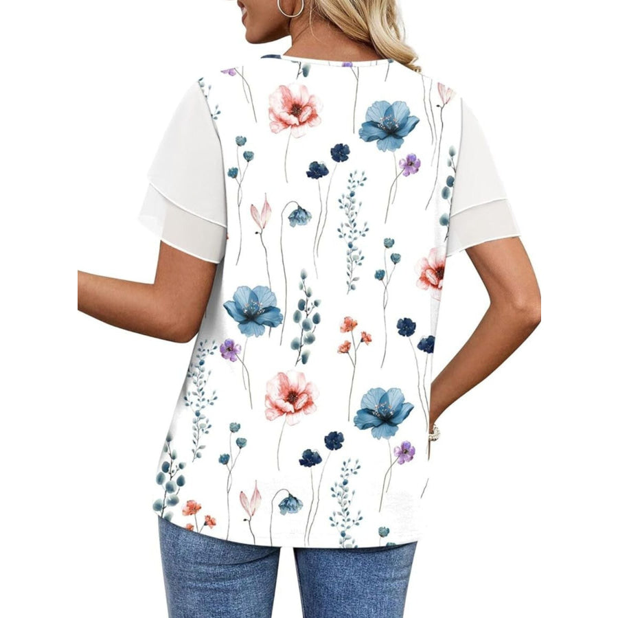 Layered Short Sleeve Round Neck T-Shirt Apparel and Accessories