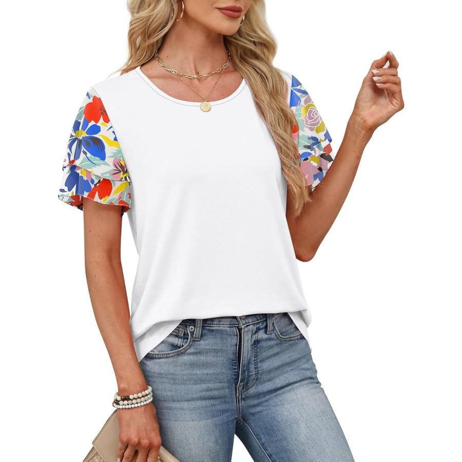 Layered Short Sleeve Round Neck T-Shirt Apparel and Accessories