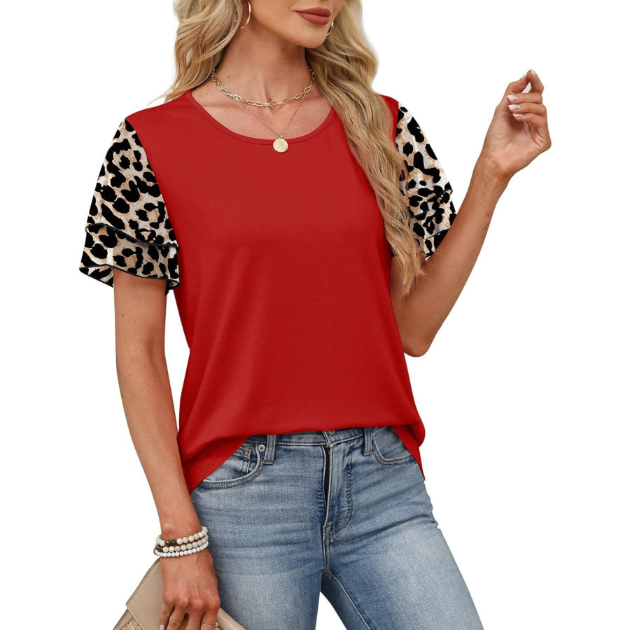 Layered Short Sleeve Round Neck T-Shirt Apparel and Accessories