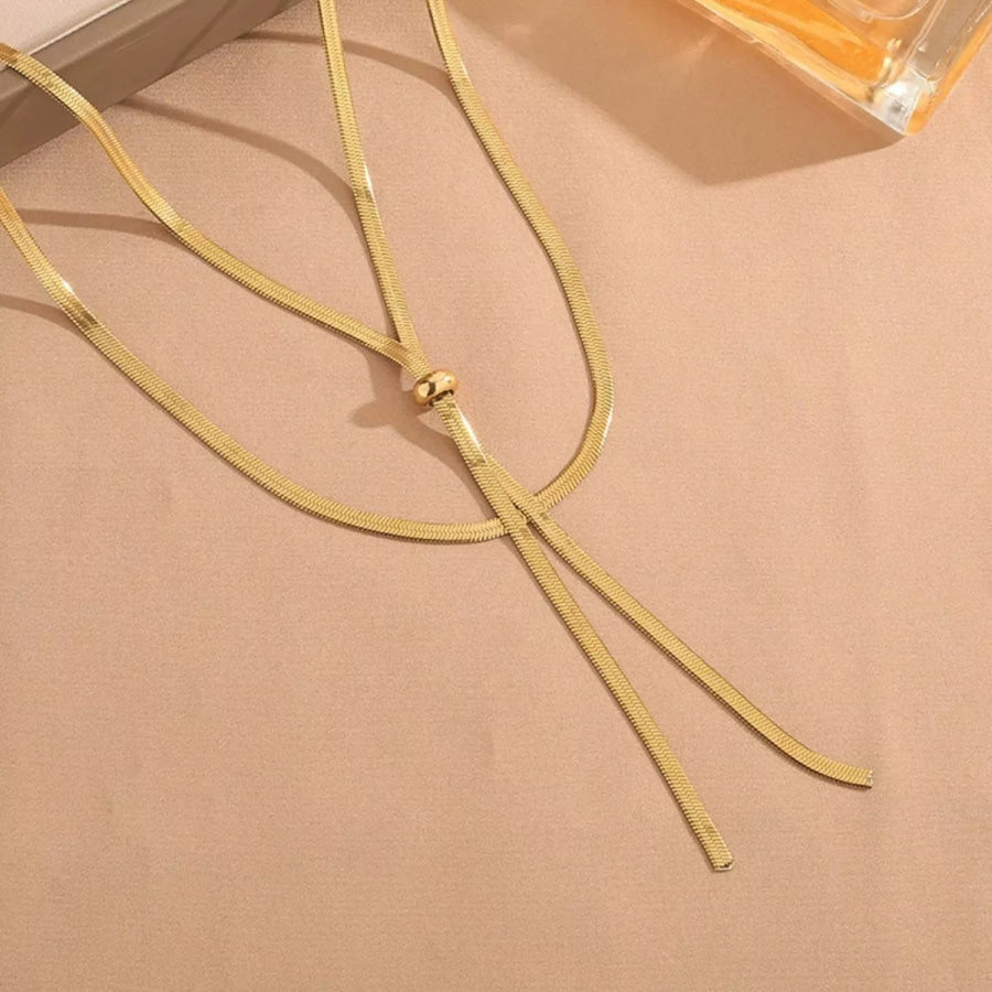 Layered Snake Chain Y Necklace Apparel and Accessories