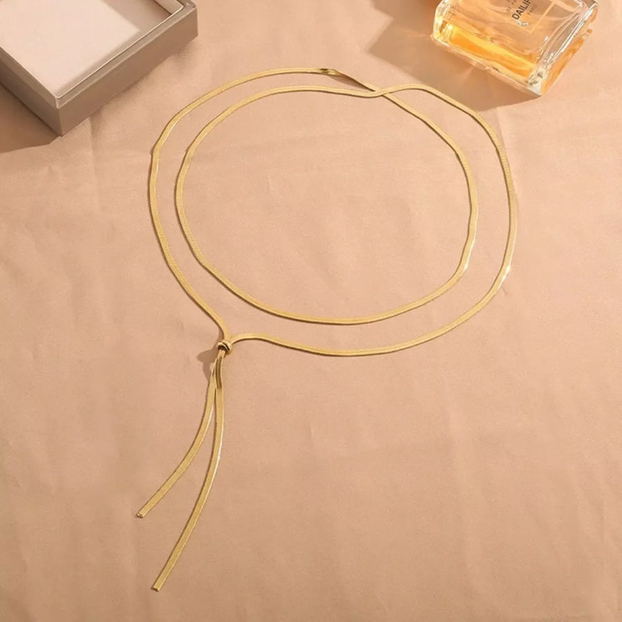 Layered Snake Chain Y Necklace Apparel and Accessories