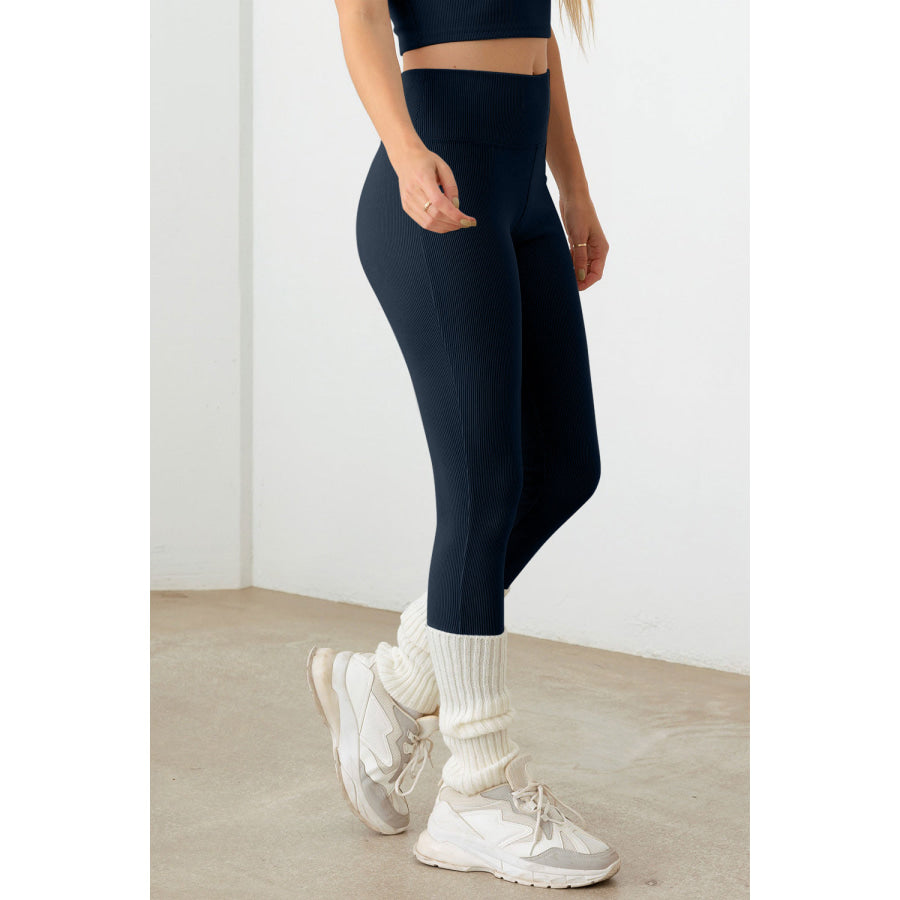 Le Lis Ribbed Crop Cami and High Waist Brushed Leggings Set Apparel and Accessories