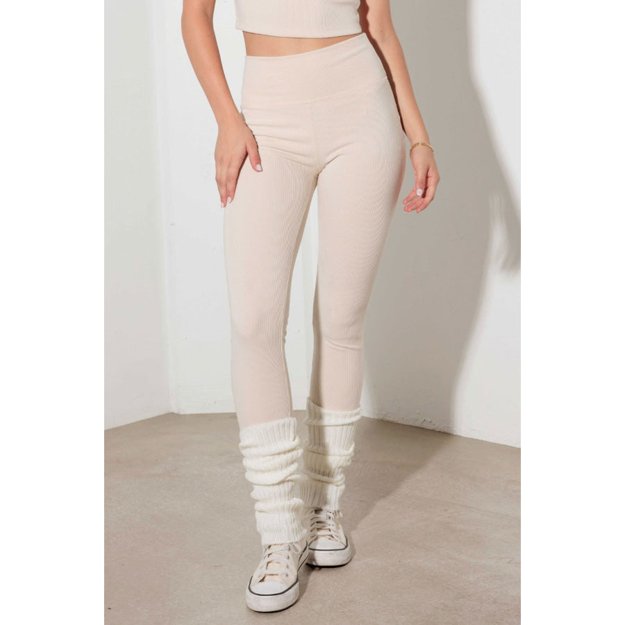 Le Lis Ribbed Crop Cami and High Waist Brushed Leggings Set Apparel and Accessories