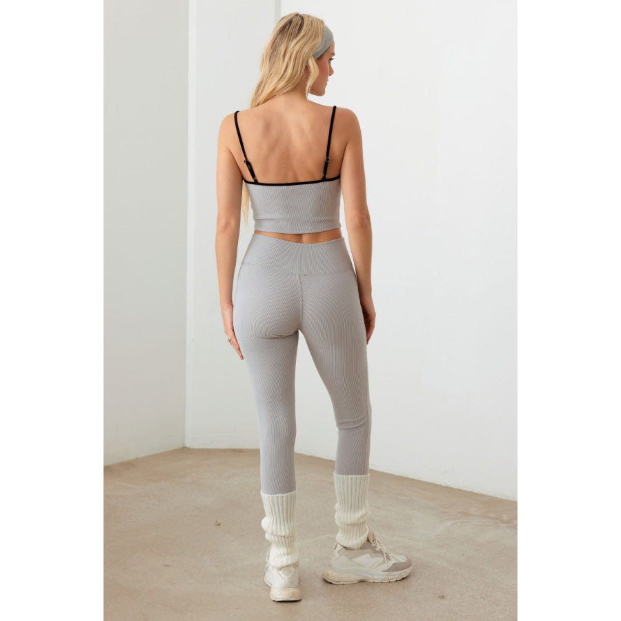 Le Lis Ribbed Crop Cami and High Waist Brushed Leggings Set Apparel and Accessories