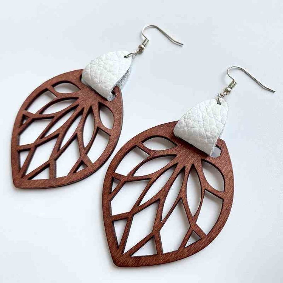 Leaf Drop Earrings White / One Size