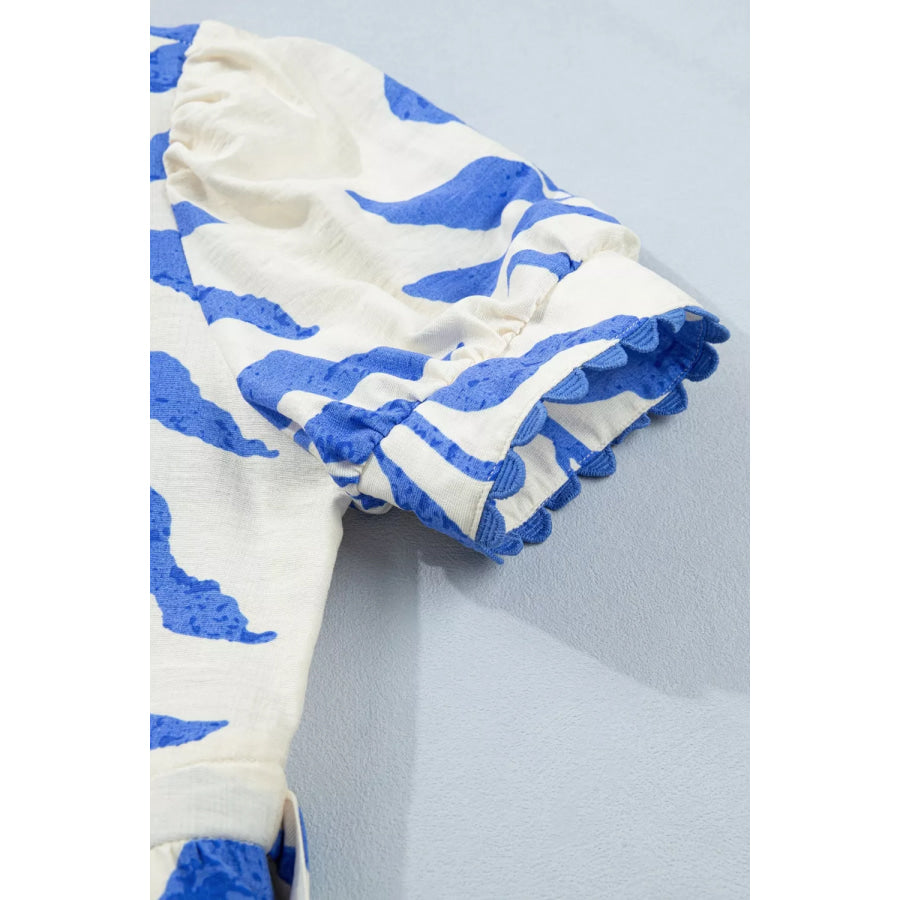 Leafy Botanical Print Side Tie Button Down Maxi Dress Apparel and Accessories