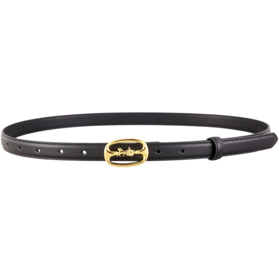 Leather Belt with Horse Carriage Buckle Apparel and Accessories