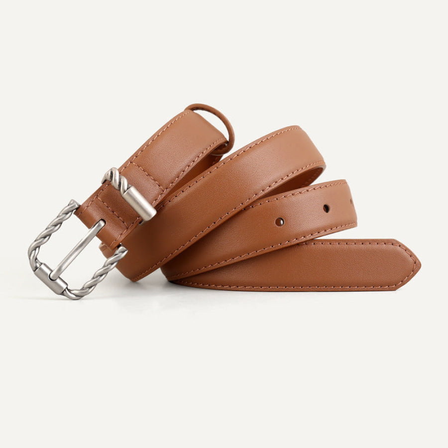 Leather Belt with Twisted Buckle Apparel and Accessories