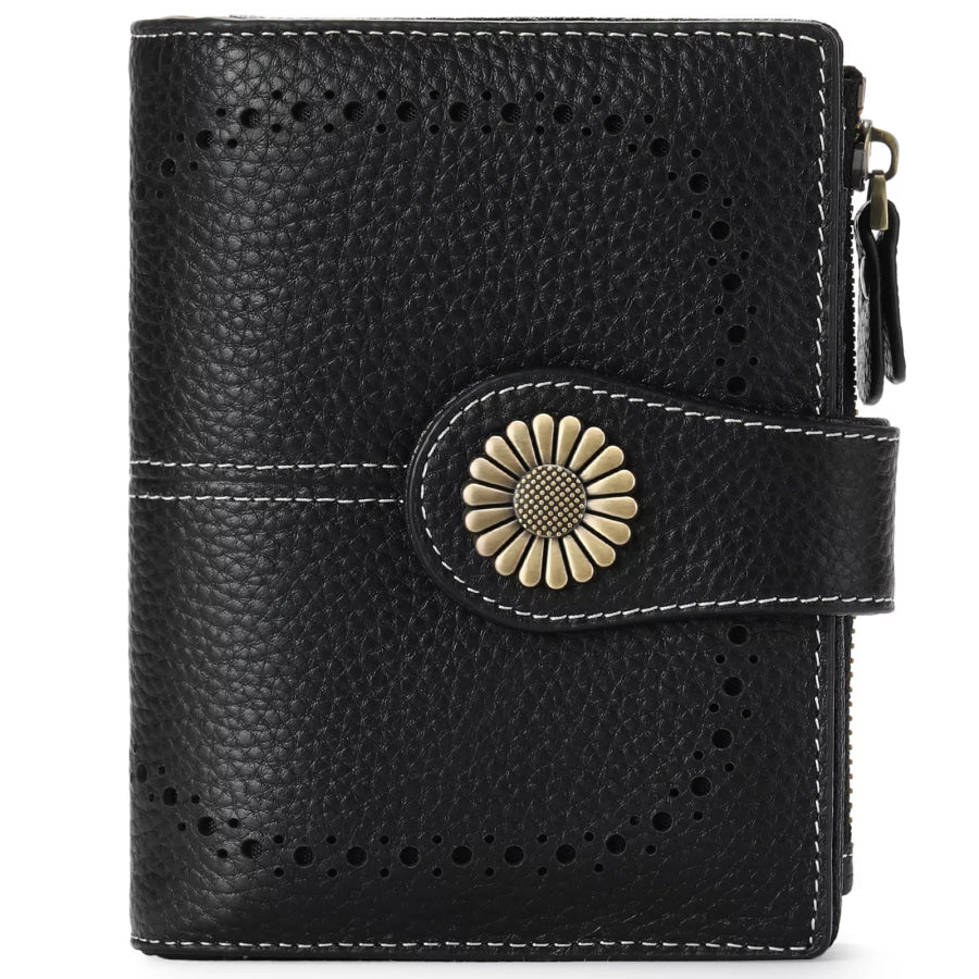 Leather Bifold Wallet Black / ONESIZE Apparel and Accessories