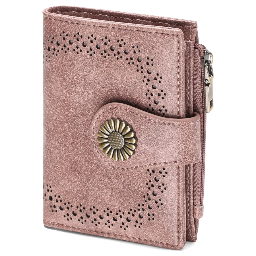 Leather Bifold Wallet Dusty Pink / ONESIZE Apparel and Accessories