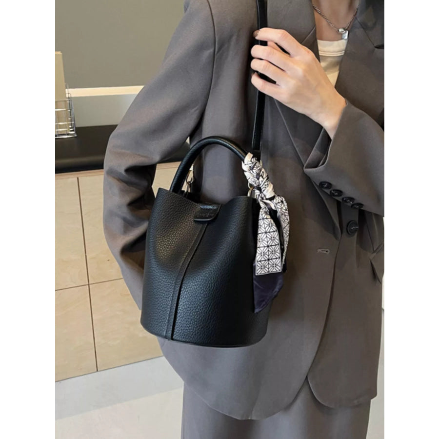 Leather Bucket Crossbody Bag Apparel and Accessories