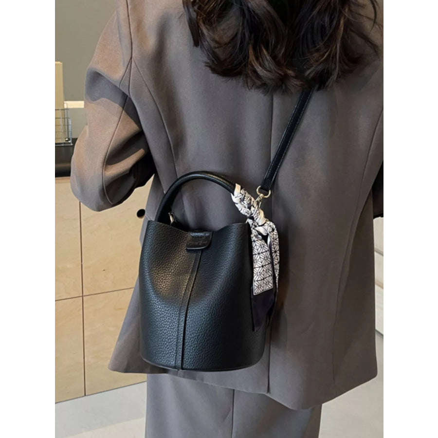 Leather Bucket Crossbody Bag Apparel and Accessories