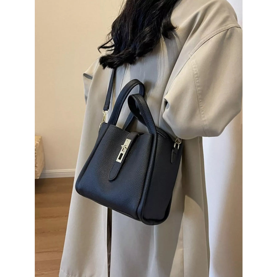 Leather Bucket Crossbody Bag Black / One Size Apparel and Accessories