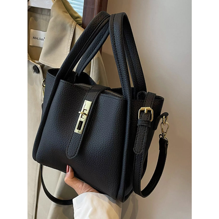 Leather Bucket Crossbody Bag Black / One Size Apparel and Accessories