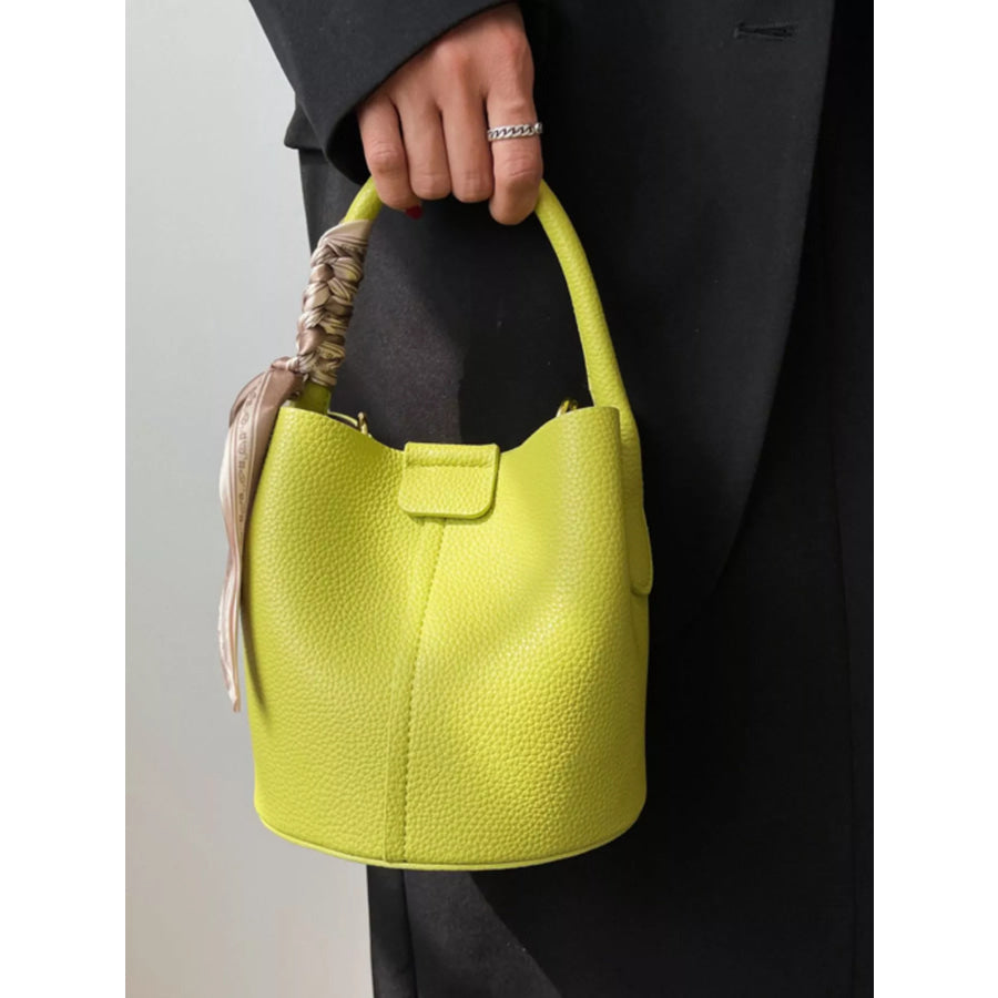 Leather Bucket Crossbody Bag Green / One Size Apparel and Accessories