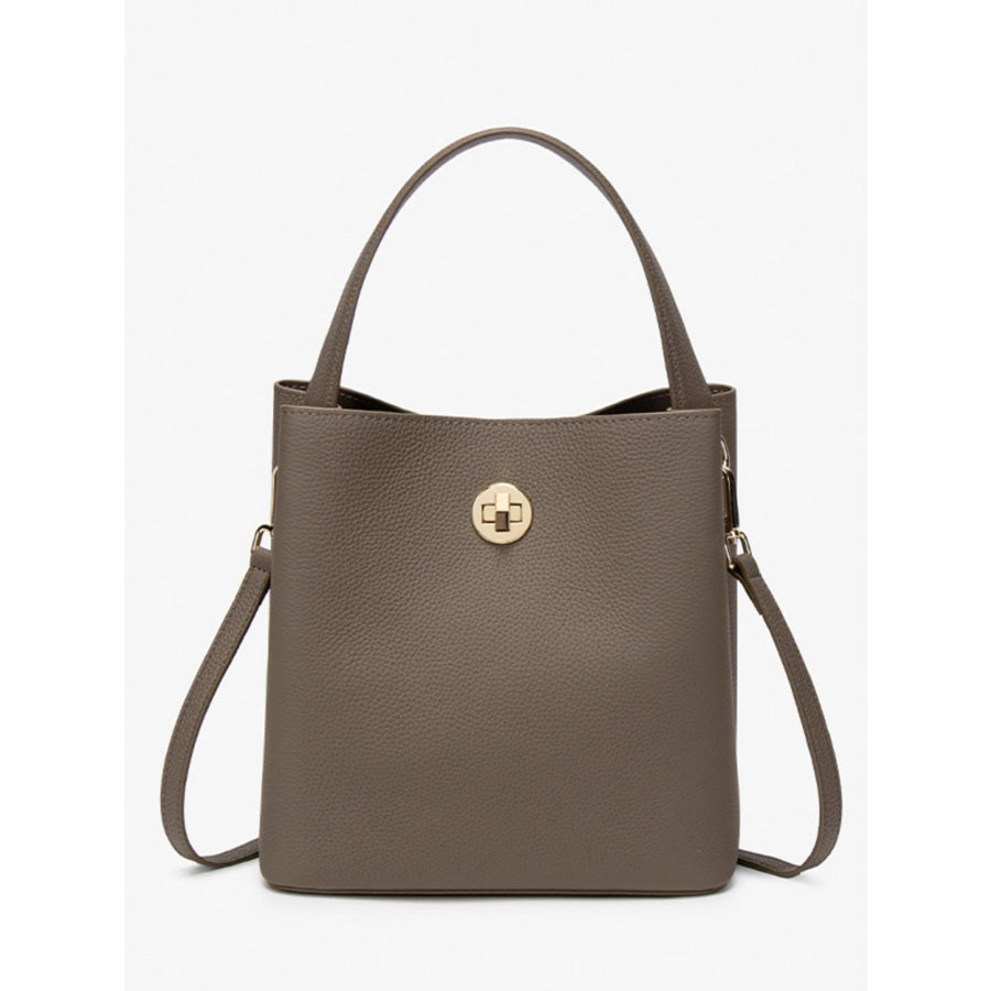 Leather Bucket Crossbody Bag Mocha / ONESIZE Apparel and Accessories