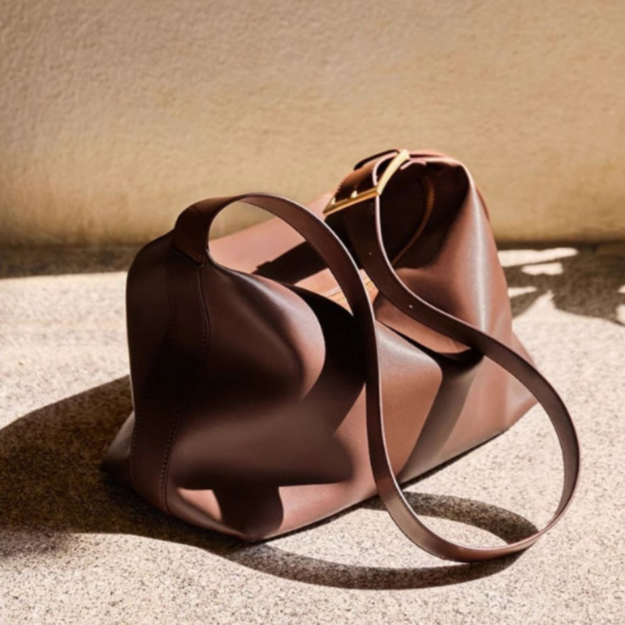Leather Buckle Shoulder Bag Apparel and Accessories