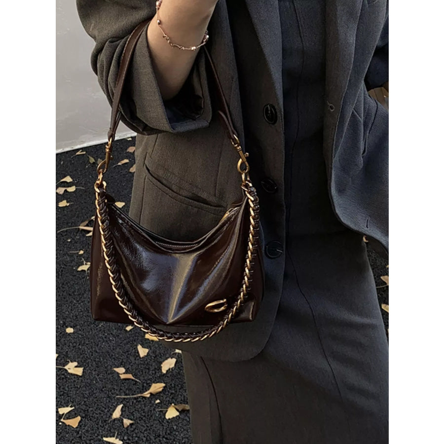 Leather Chain Shoulder Bag Apparel and Accessories