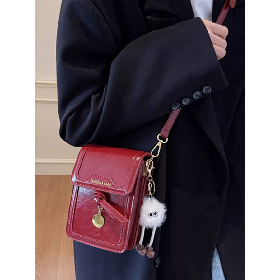 Leather Flap Crossbody Bag Apparel and Accessories